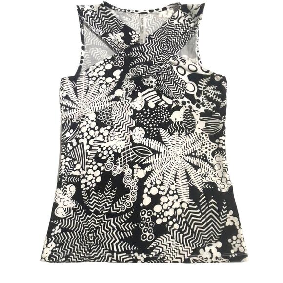 Karen Millen Womens Sleeveless Black and White Cross Over Front Tank Top Size 4 - Picture 1 of 6